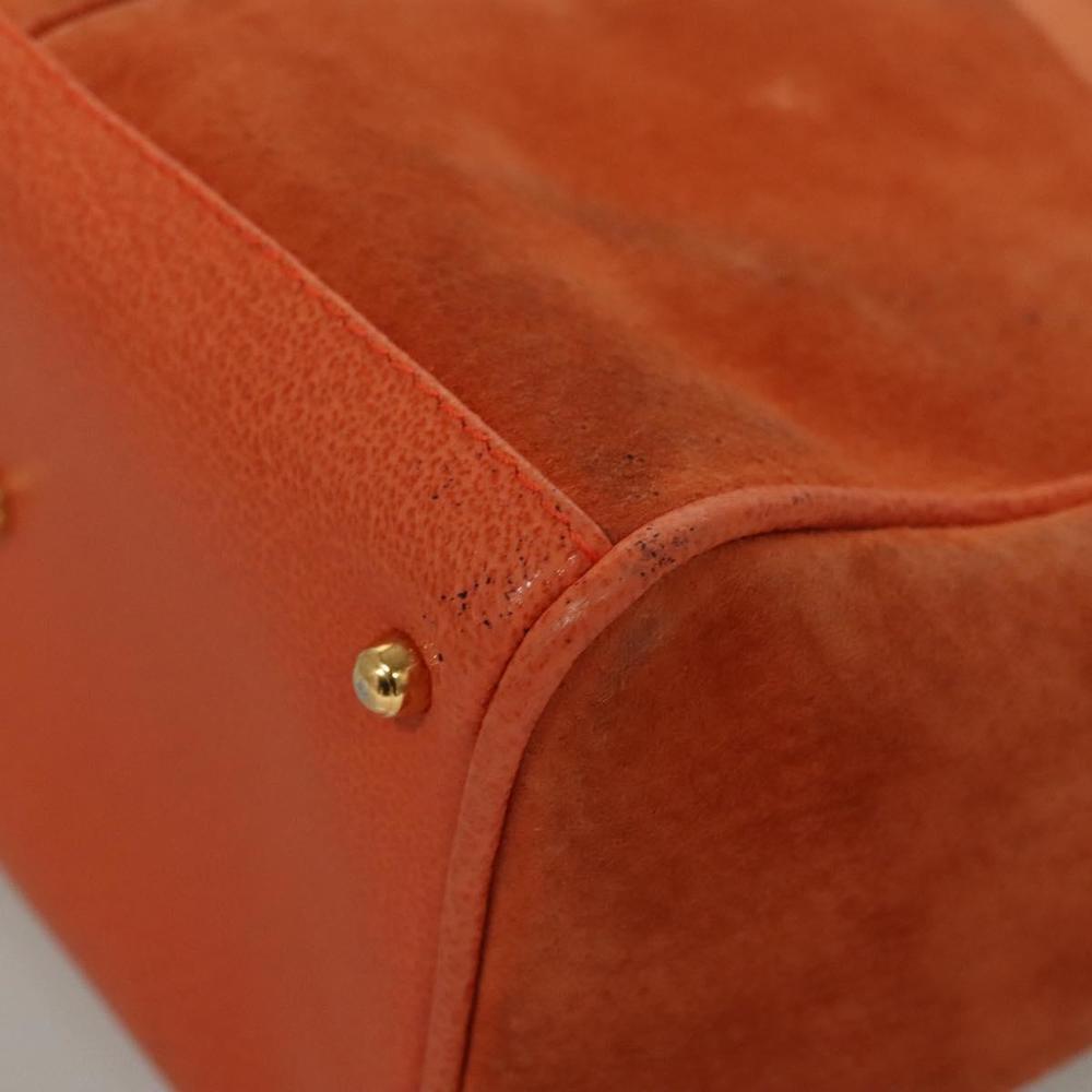 GUCCI Bamboo Hand Bag Suede 2way Orange Gold 000 123 0316 Auth 118353 - Picture 14 of 16